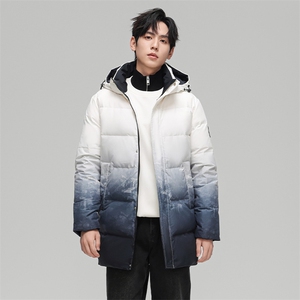 90%白鸭绒羽绒服男中长款加厚冬款户外潮牌大码外套男P180298图片