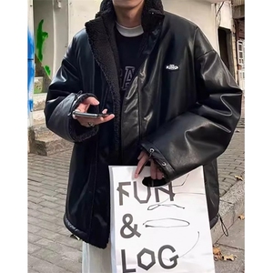 羊羔绒棉衣男冬季加厚保暖立领棉服外套两面穿棉袄面包服 M8005图片