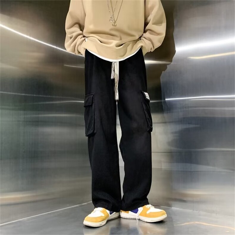 工装牛仔裤男美式高街水洗春秋款宽松直筒裤子N9023P45,男装牛仔裤,星座1116-2