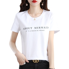 通勤百搭100%纯棉圆领短袖女款2025夏季新款修身显瘦T恤，女装T恤，暖烁羊绒