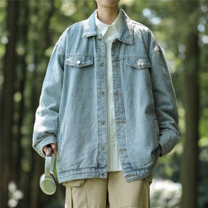 美式水洗牛仔衣外套男女宽松百搭潮港风休闲纽扣夹克上衣 JW07图片