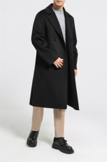 男士双面穿羊毛呢大衣秋冬季韩版翻领商务绅士，男装毛呢大衣，鹿展羊绒大衣