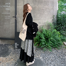 黑色T恤马甲半身裙时尚套装女2025年秋季新款法式宽松显瘦三件套，女装套装/套裙，2C305