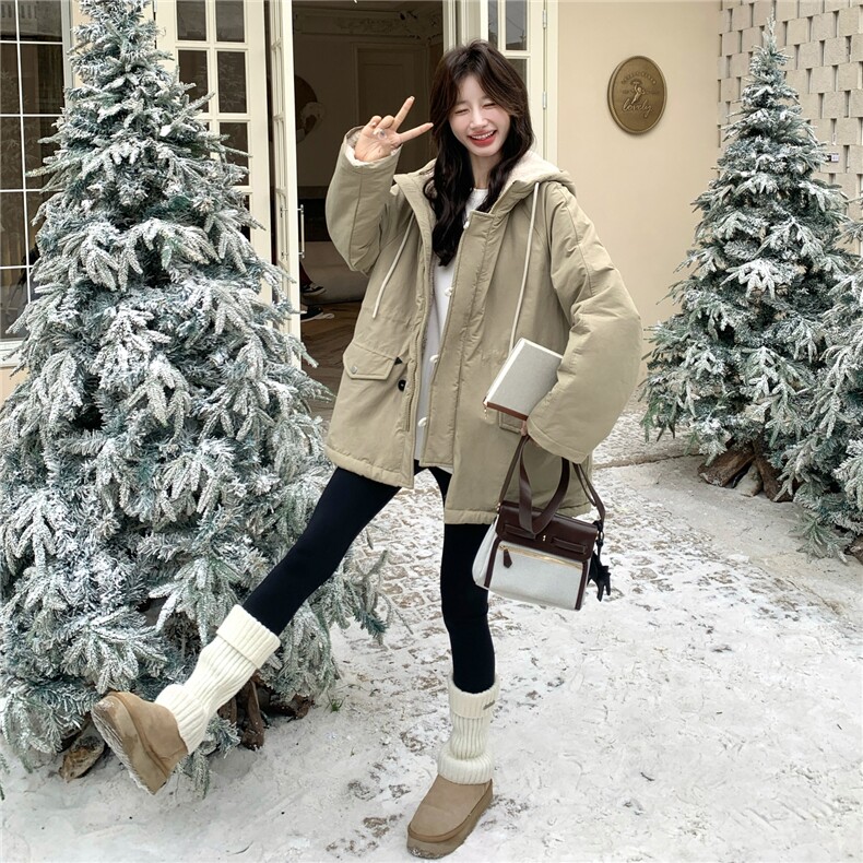 新款！羊羔毛连帽工装外套2C212-G185-P205-K308，女装棉衣/棉服，2C212