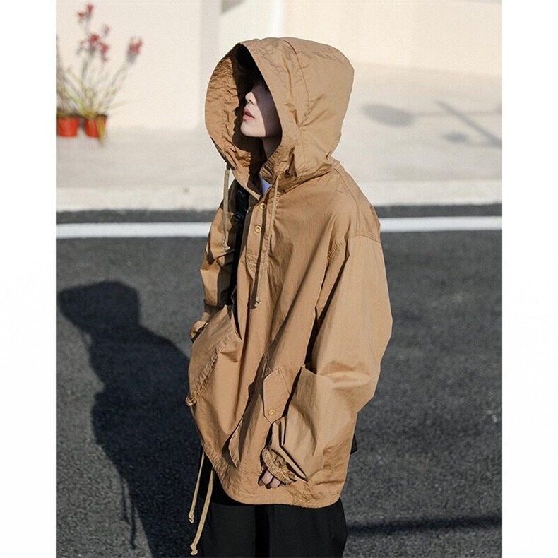 连帽夹克男宽松套头休闲上衣日系百搭时尚工装外套男WB429-P36，男装夹克，星座412-2