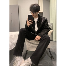 706-1-JK5127-P75特P春季美式短款垫肩夹克外套男痞帅机车服，男装夹克，星座706-1