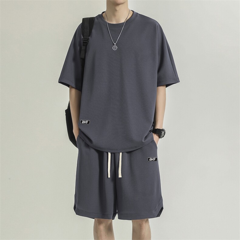 短袖t恤男夏季薄款速干运动篮球服套装夏天休闲短裤TZ19-特批70,男装休闲套装,星座718
