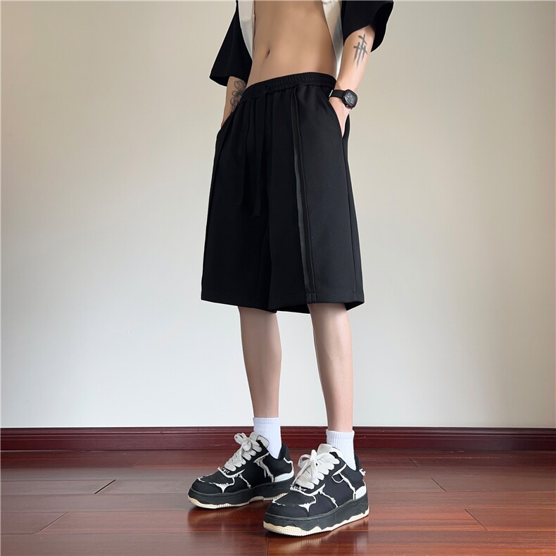 2024夏季新款潮流设计感中缝宽松五分裤B315-K24134-特p25控48,男装牛仔裤,电商B315