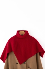 35%围巾女冬季针织围脖加厚保暖提花纯色百搭小披肩，围巾，戎咖羊绒