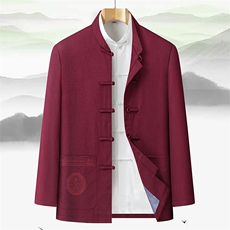 2023唐装男中老年太极服春秋风节日过寿汉服套装CF929-P105，男装休闲套装，星座1105-3