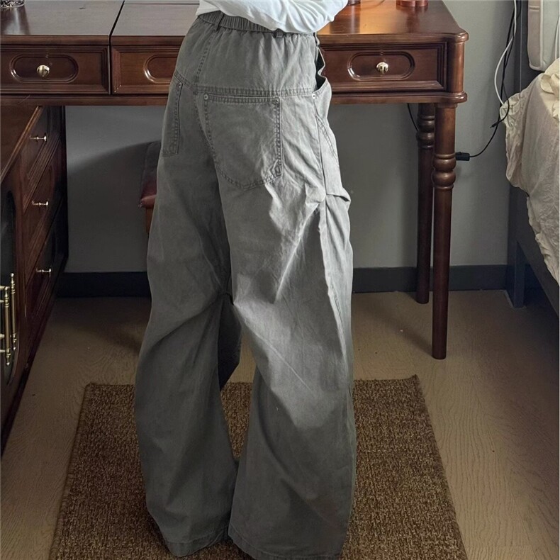 美式复古美拉德咖棕色弯刀牛仔裤男女2025春新款显瘦直筒阔腿长裤,男装牛仔裤,星座506A