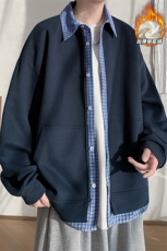 450g重磅舒适银狐绒假两件格子男卫衣外套W5436J加绒-特P55控99，女装短外套，电商A001-1