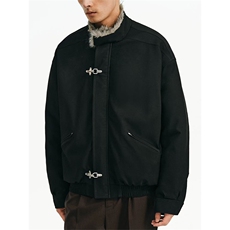 cleanfit飞机扣毛领飞行员夹克棉服男款冬季加绒厚高级感棉衣外套，男装棉衣，星座1005-1