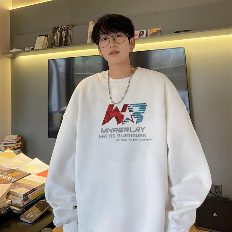 ！圆领卫衣男装港风长袖T恤男外套男WY227-特P23,男装T恤,电商B367