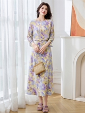 2026新款真丝连衣裙女气质真丝裙子宽松显瘦时尚洋气减龄长裙子，女装连衣裙，阿舍尔精品