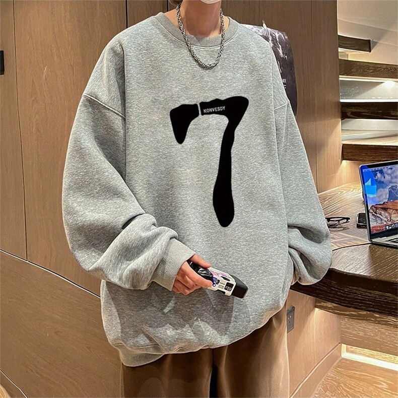 男圆领卫衣秋冬季新款宽松潮牌百搭休闲秋装上衣WY121-P34，男装卫衣，星座208-5