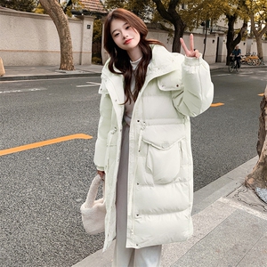 现货24冬款流行手套口袋腰间收绳羽绒服P245K368图片