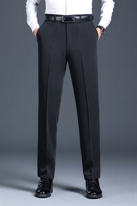 D653秋冬新款男士弹力纯色休闲宽松版西裤免烫透气修身长裤P78图片