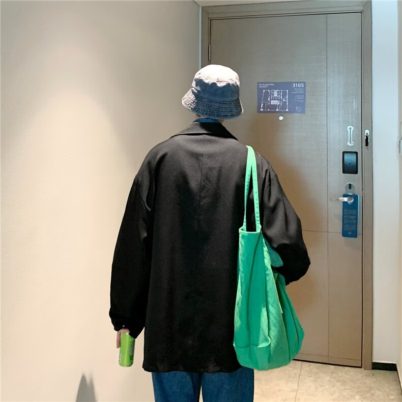 WJ0707-P50自家爆图75%人棉高密棉宽松显瘦高级设计感小西装外套,男装西服,电商C233