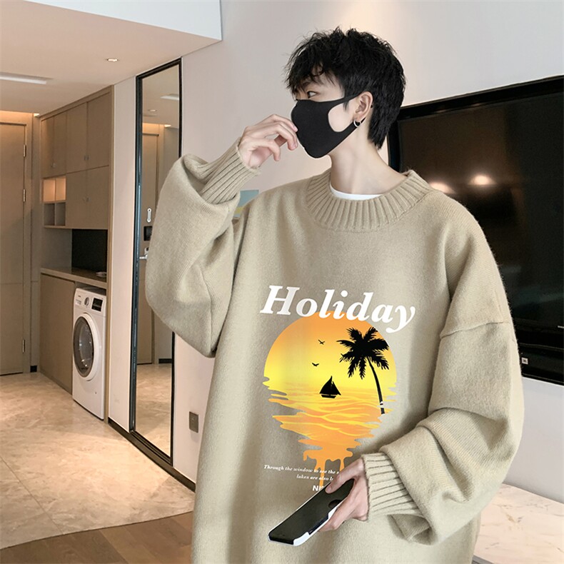 半高领毛衣男士大码针织衫男毛线衣男 M183266-P45 加绒款-P65图片