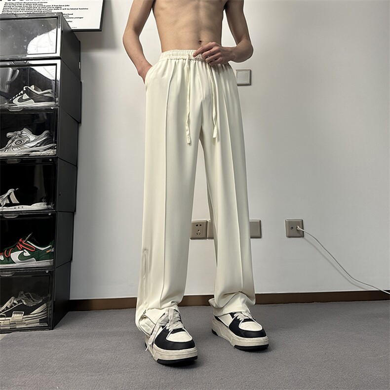休闲西装裤男夏季简约宽松直筒垂感复古舒适百搭长裤XK301-P50，男装西服套装，电商A178
