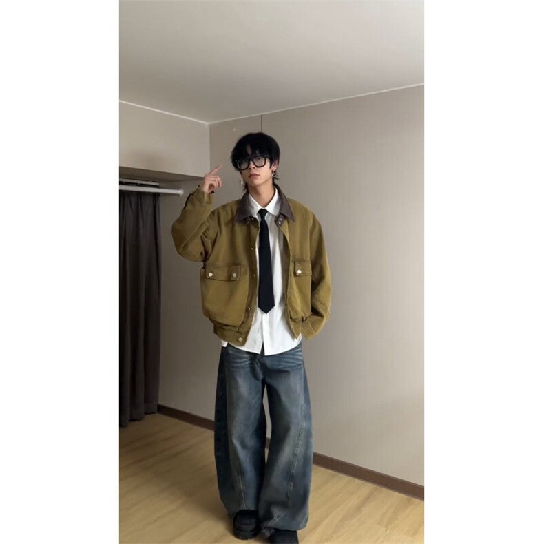 【有货】6501CC-特P96工装夹克男水洗剪裁宽松美式复古外套,男装夹克,星座1007（原301D）