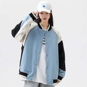 秋季宽松潮流休闲拼色棒球服情侣外套夹克A305-EY3671-P75图片