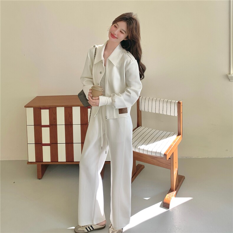 现货春装曼巴棉韩系外套阔腿裤休闲套装2602P195K315,女装套装/套裙,2C219