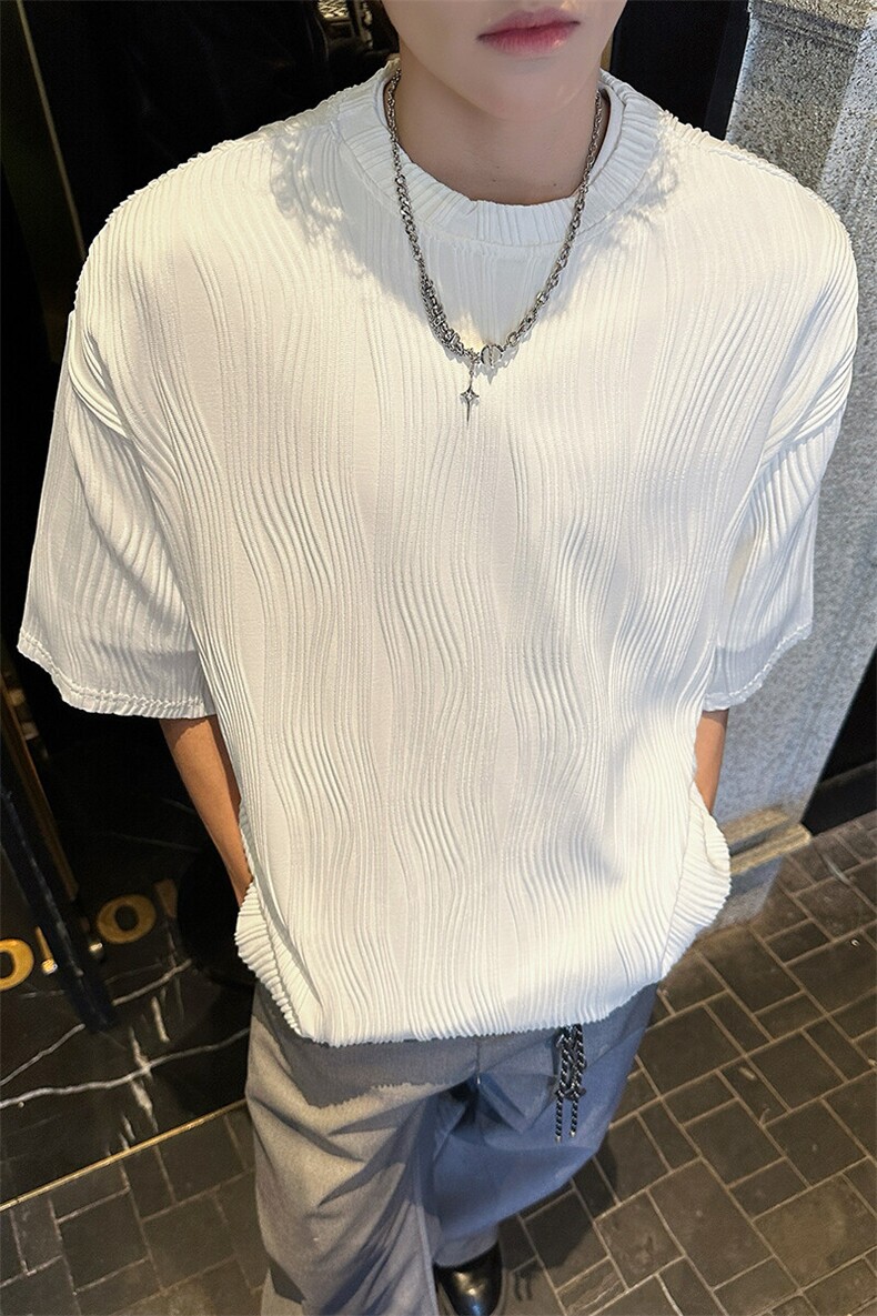 8XL-M特大码夏季短袖冰丝皱感透气T恤男潮垂感宽松半袖DX305P45,男装T恤,电商D206-1