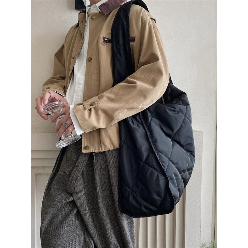 BS19-P48原创大容量菱格斜挎包百搭单肩包，鞋类箱包手腕包，星座1501