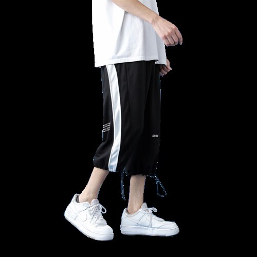 7XL-M港风休闲裤男2023夏季新款男女中性风中裤七分裤加肥加大码,男装休闲裤,钱塘717(原712)
