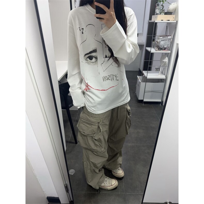 网图现货潮美式复古圆领长袖T恤抽象印花打底衫CT822-P29,男装T恤,电商C310