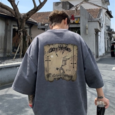 电商DSA028-DTLP2408特P19量大优供视频重磅麂皮绒短袖t恤男，男装T恤，电商A028