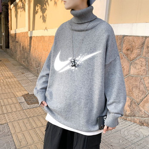 秋冬毛衣男港风潮流宽松高领毛衣青年韩潮牌印花A161-2-7102A-P50,男装针织衫/毛衣,电商A161-2