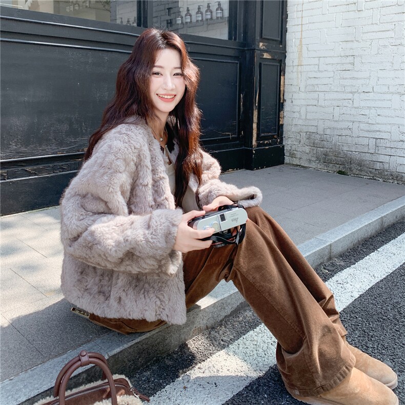 8679灰色气质羊羔毛外套8679-P190-K278,女装短外套,2C232