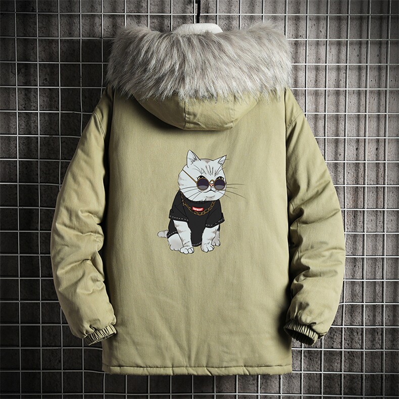 MM48044-P130冬季大毛领衣男士大码加厚袄男服网格挂拍,男装棉衣,电商A040A