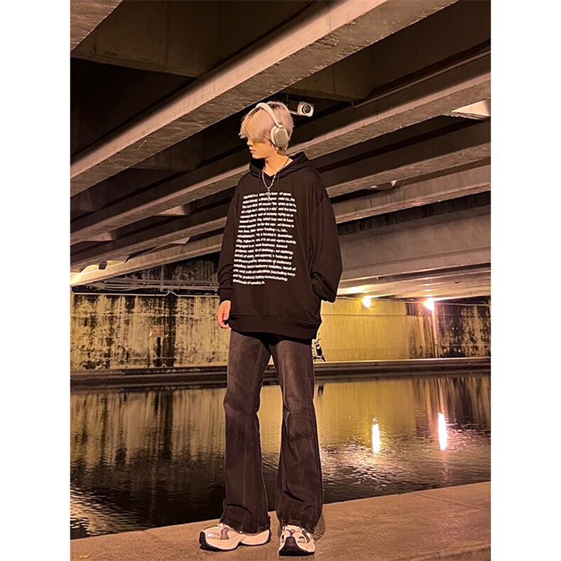 美式hiphop牛仔裤修身直筒微喇叭裤加绒P65,男装牛仔裤,星座310A-4