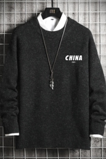 M19248-P45加绒款-P65加厚加绒毛衣男大码毛线衣男针织衫网格，男装针织衫/毛衣，电商A040A