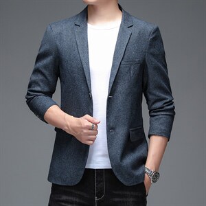2023春季中青年男士西服纯色商务休闲舒适薄款外套爸爸装上衣,男装西服,电商B212（原钱塘6029）