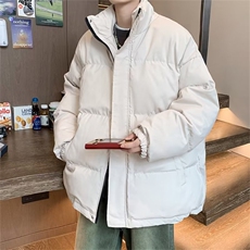 冬季ins加绒加厚立领棉衣男日系潮流宽松面包服外套W5467-P65，男装棉衣，星座512-2