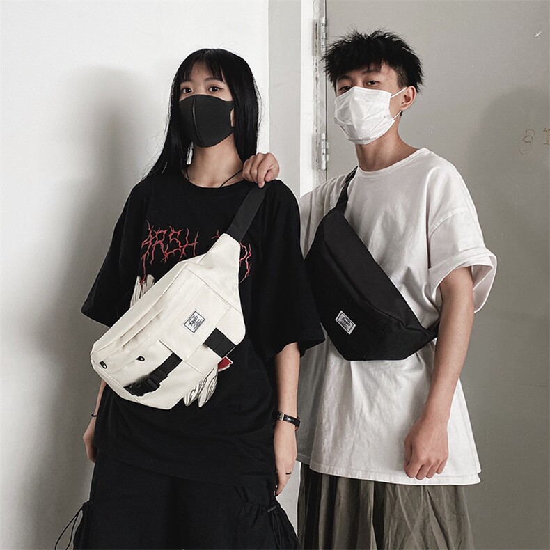 0542胸包休闲个性斜挎包新款嘻哈腰包男潮牌帆布大容量单肩包，鞋类箱包男包，星座510A-2