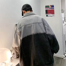 2024渐变色牛仔外套男新款秋冬宽松韩版美式复古港风夹克上衣，男装夹克，星座505-2（原电商A260-1)