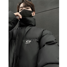 冬装新品港风PU软皮棉服刺绣logo棉衣休闲加厚外套男G1103P128，男装棉衣，电商A339