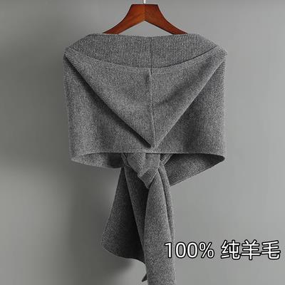 时尚女士秋冬羊毛抽条戴帽披肩保暖舒适百搭显瘦,饰品披肩,洁纯羊绒