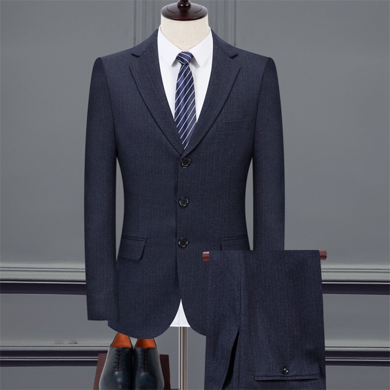 长年主推款！休闲商务正装西服套装中年工作服爸爸婚礼套装西服,男装西服套装,星座1216（原钱塘722）