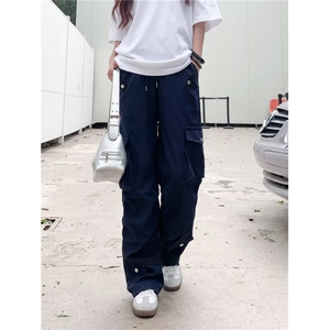 休闲裤男女韩版潮流高街帅气百搭口袋2024秋冬ins长裤K5784-P49图片