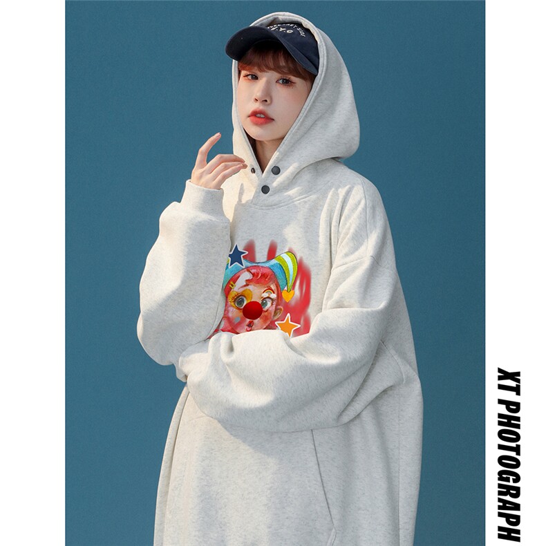 中性风23新款秋季时尚百搭宽松字母印花潮流连帽卫衣H663P65控88,男装卫衣,电商A268