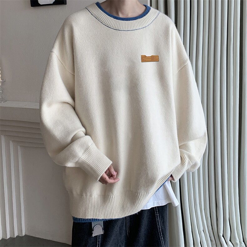 控78假两件毛衣男大码加绒针织衫男毛线衣M80293-P55加绒P70,男装针织衫/毛衣,电商A040