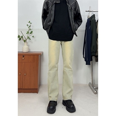新款美式高街加绒加厚直筒黄泥牛仔裤货号K659P50加绒P65《控78》，男装牛仔裤，电商A063