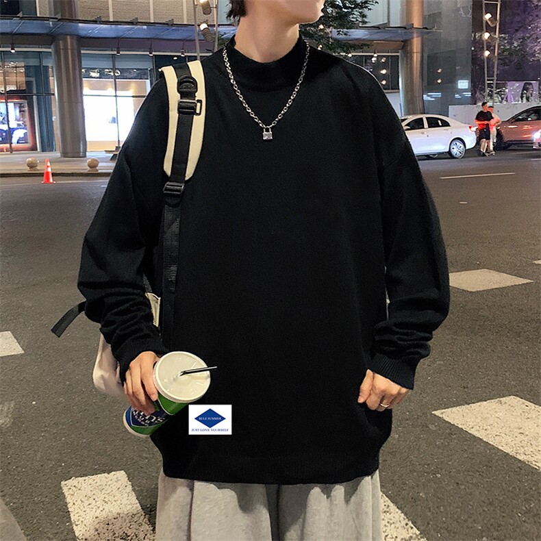 M18061-P45加绒款-P65半高领毛衣男士大码针织衫男毛线衣男,男装针织衫/毛衣,电商A040